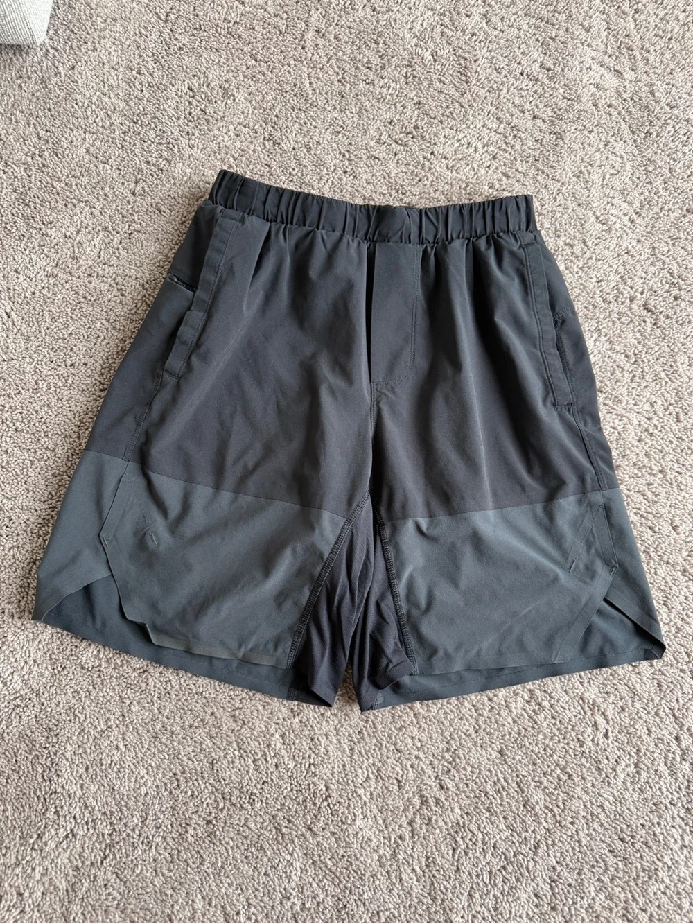 lululemon athletica Men's Two-Tone Charcoal and Dark Gray Athletic Shorts